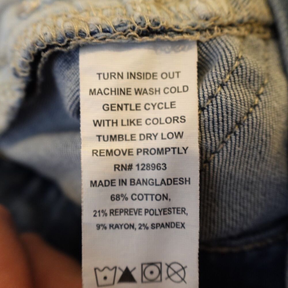 Indego Rein Jean Shorts Juniors Size 17 Distressed Holes Cut Off Peasant Grunge - Picture 8 of 13